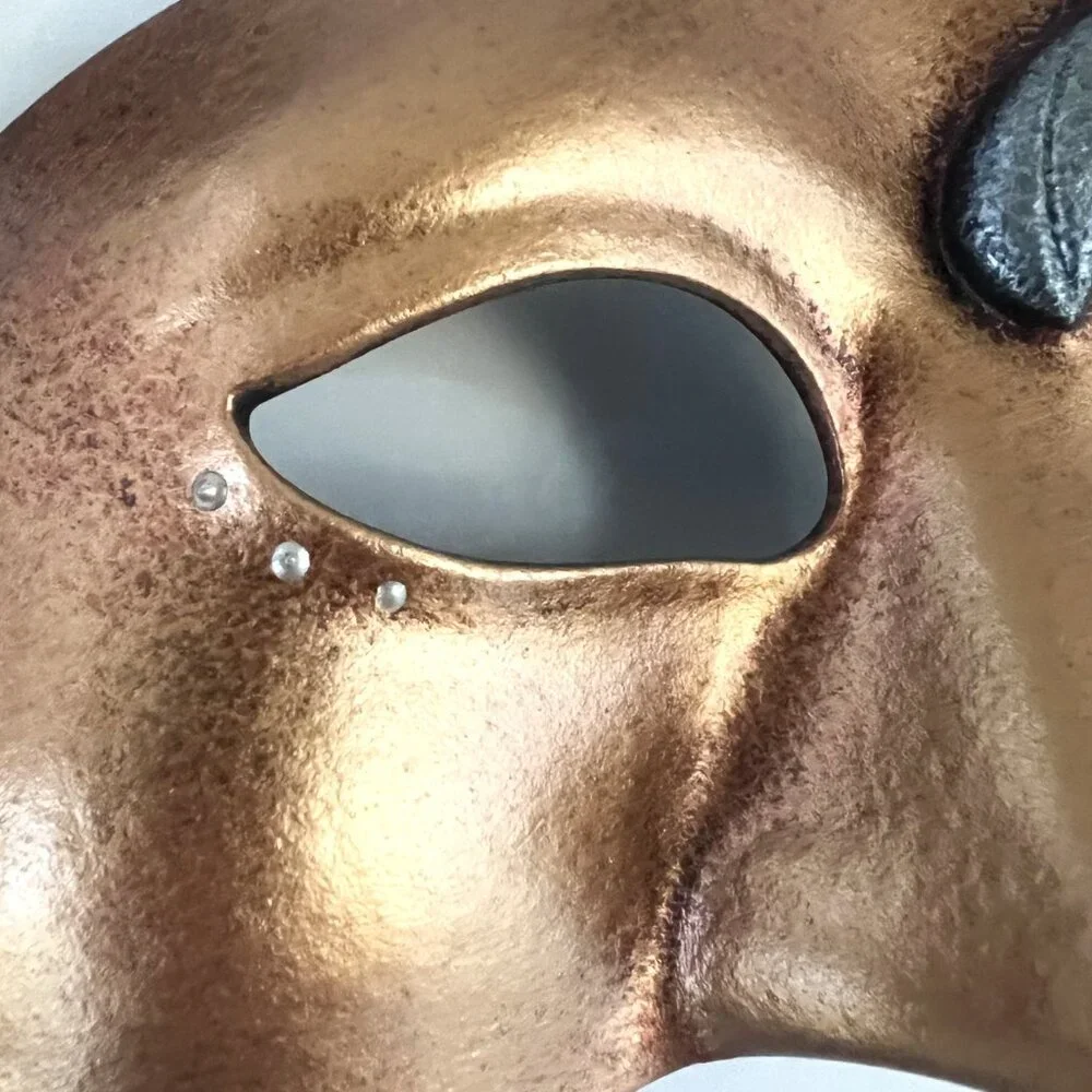L'Atelier Pirate Vintage Masquerade Venetian Eye Mask, Gold/Silver